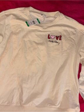 Keith Haring White 'LOVE' Long-Sleeve Graphic Tee